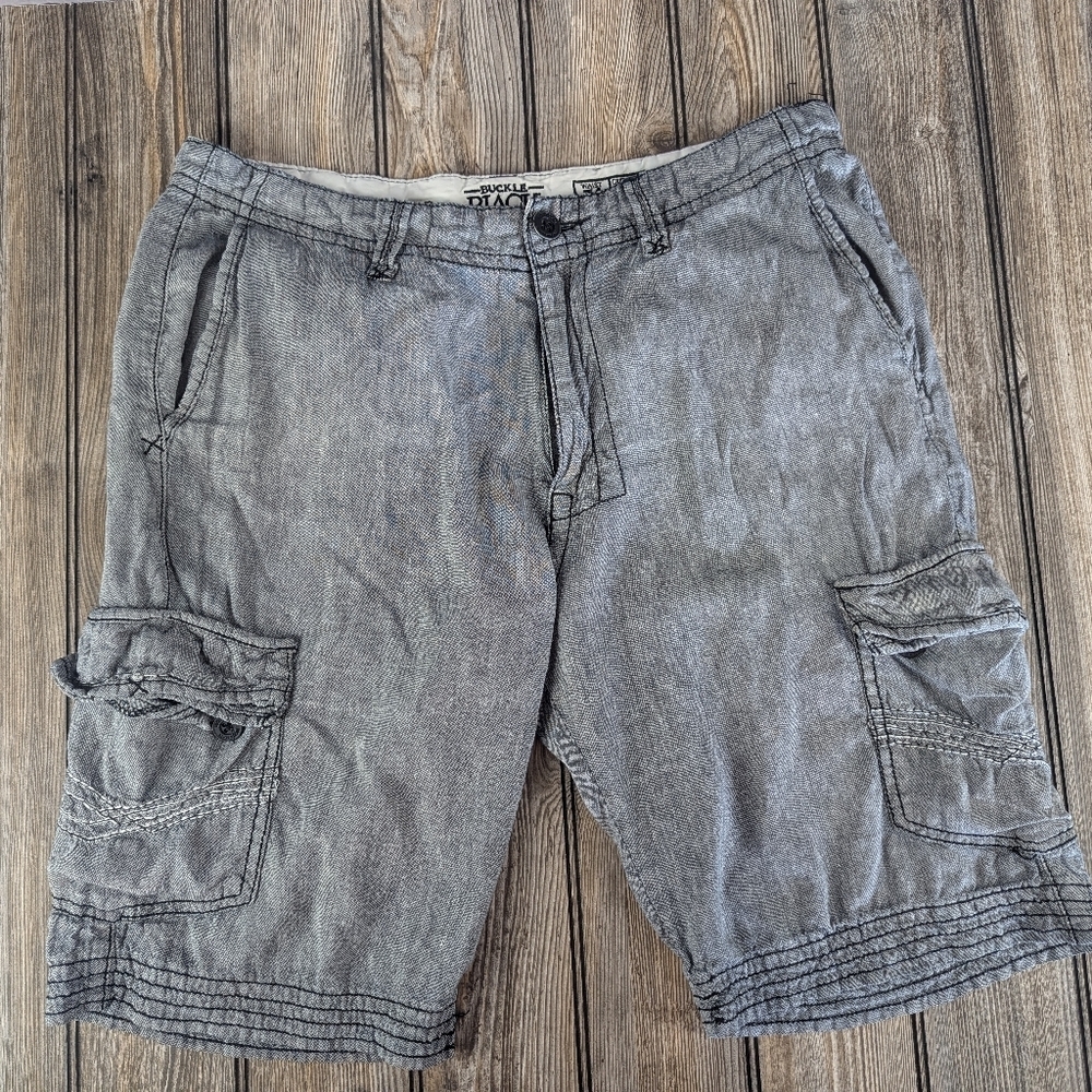 Buckle Black Glow Size 34 Cargo Shorts Black/White Heather Pattern